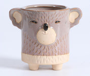 Animato Ceramic Flowerpot in Animal Shape with Cartoon Pattern
