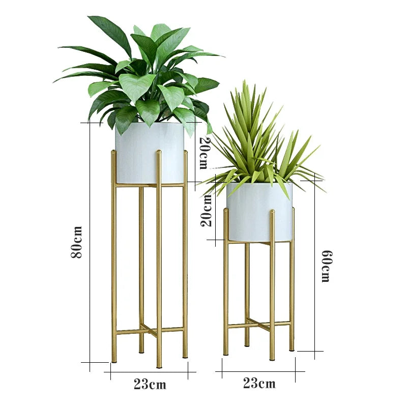 Metal Plant Container Set | Modern 2-Piece Set Flower Pots | Decorative for Indoor & Outdoor Use