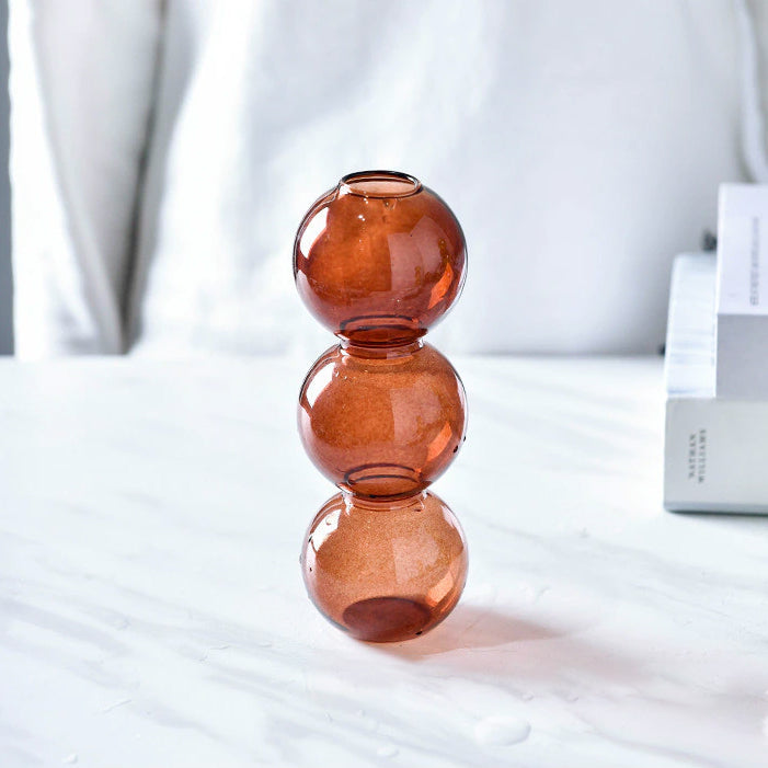ColorSphere Glass Vase | Spherical Colorful Vase | Stylish Home Decorations