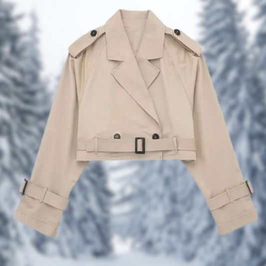 Regine – Moderner, Cropped Trenchcoat für Einen Stilvollen Auftritt