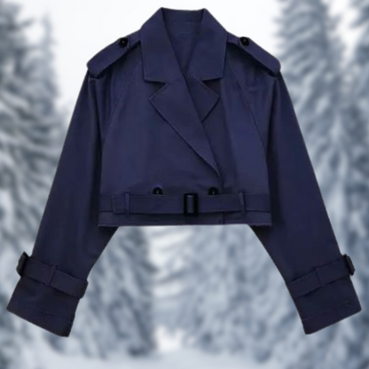 Regine – Moderner, Cropped Trenchcoat für Einen Stilvollen Auftritt