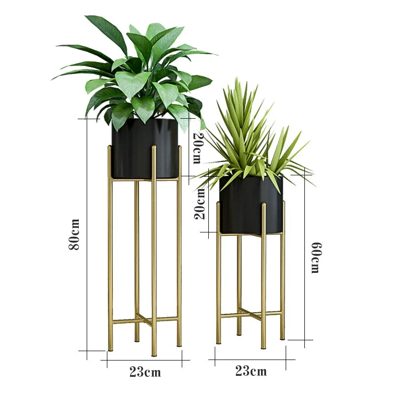 SOLARGARDEN Metal Plant Container Set of 2 | Decorative Flower Pots for Indoor & Outdoor Use | Contemporary Design