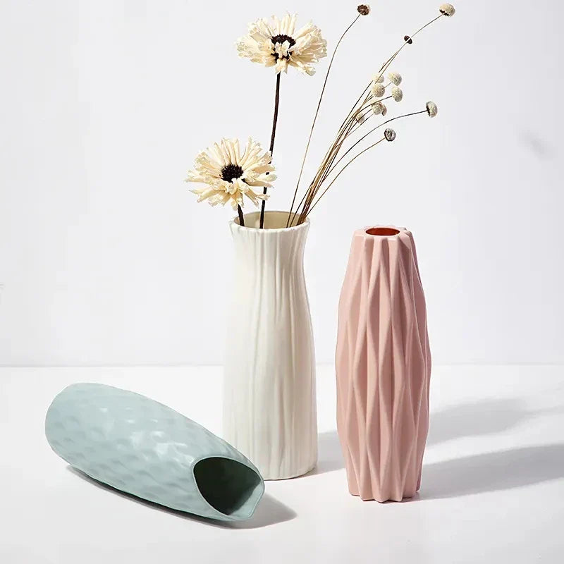 Nordic Vase Kunststoff – Moderner Blumenübertopf für frische Blumen | Stilvolle Wohnkultur