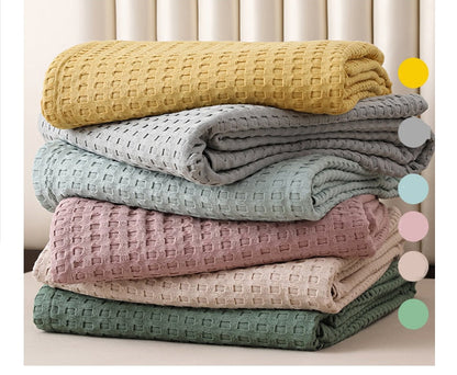 BreezeCotton - Leichte Sommerdecke aus Baumwolle im Waffelmuster, Luftig & Komfortabel