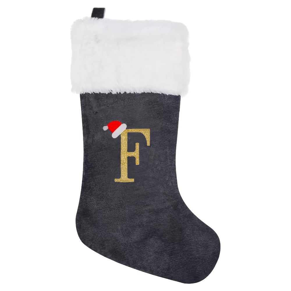 VelvetMonogram | Personalisierter Samt-Weihnachtsstrumpf für die Festtagsdekoration 19
