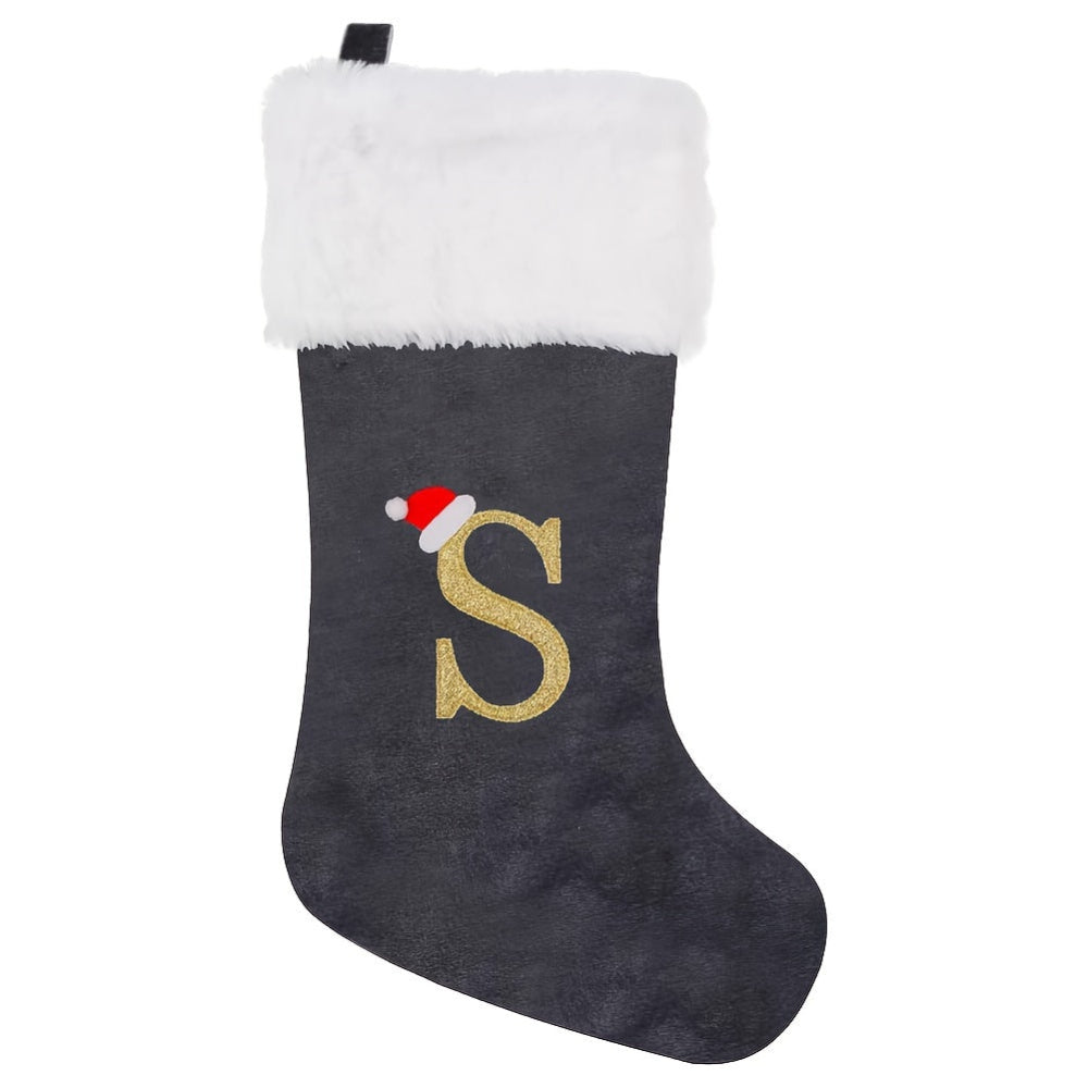 VelvetMonogram | Personalisierter Samt-Weihnachtsstrumpf für die Festtagsdekoration 9