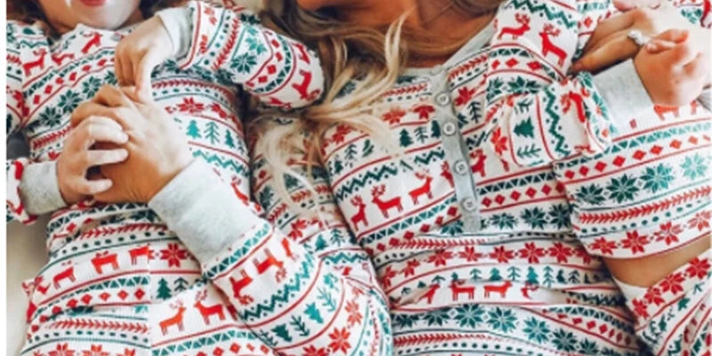 Weihnachtspyjama-Set für die ganze Familie, passende Baumwoll-Nachtwäsche für alle Altersgruppen 0