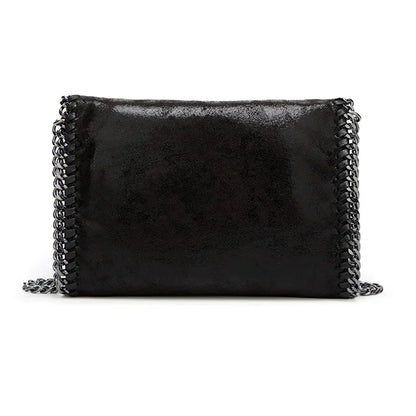 Lina – Elegante Wildleder-Clutch mit Kettendetail