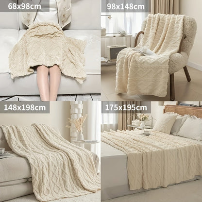 Lammfell-Decke – Weiche & Warme Flanell-Decke – Ideal für Bett, Sofa & Reisen