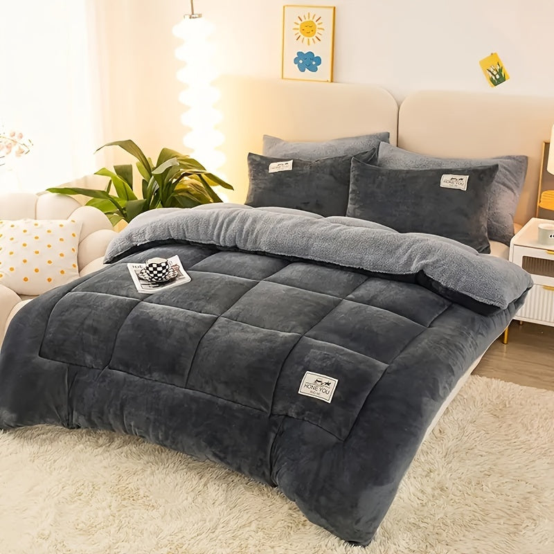 Luxury Fluffy Bed Blanket – Modern Style, Extra Thick Plush for Autumn & Winter