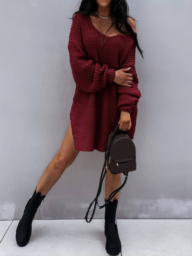 Yenny – Oversized Midi Strickpullover für Damen