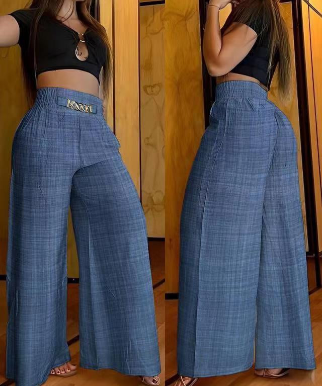 Amber Farbige Weite Hose für Damen