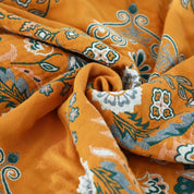 Blumen-Baumwolldecke mit Quasten und Vintage-Muster