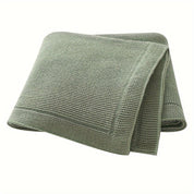 Cotton Knit Wrap Blanket – Soft & Solid Color – With Geometric Pattern