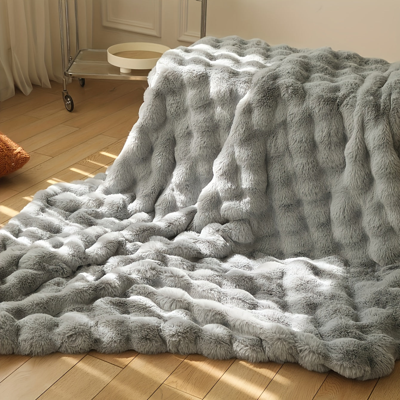 Faux-Kaninchenfell-Decke – Dick & Warm – Weiche Kuscheldecke für Zuhause