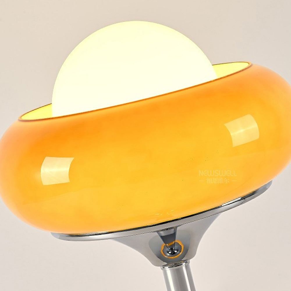 LumiBauhaus - Vintage Glas-Tischleuchte Gelb