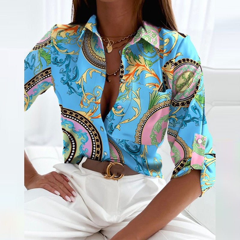 Vionne – Elegant blouse with turn-down collar