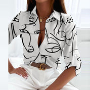 Vionne – Elegant blouse with turn-down collar